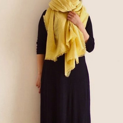 <按訂單生產>植物染色大幅亞麻羊毛攤<秋葉 - 金花> 第2張的照片