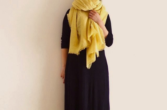 <按訂單生產>植物染色大幅亞麻羊毛攤<秋葉 - 金花> 第2張的照片