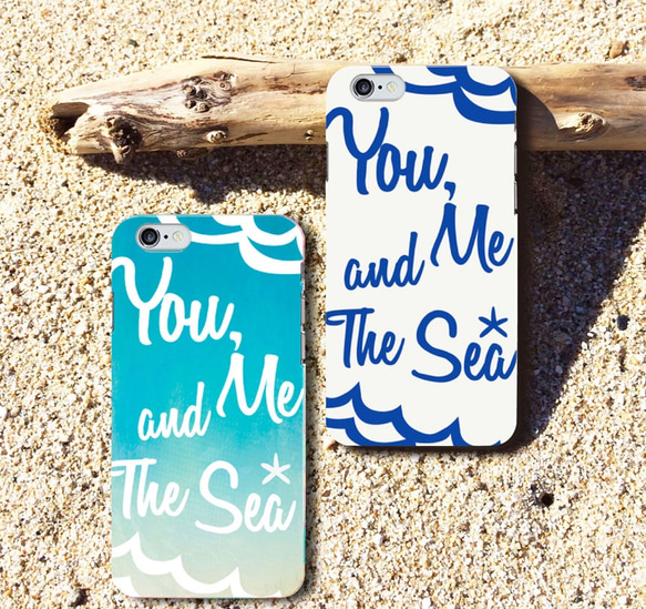 ビーチ★iPhone&Android★選べる2色 ”You, Me and The Sea” スマホケース 1枚目の画像