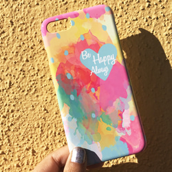 Be Happy Always ★iPhone&Android★ ハート＆ドット スマホケース 3枚目の画像