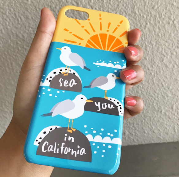 SEAGULL カモメ★iPhone&Android★ Sea You In California スマホケース 2枚目の画像