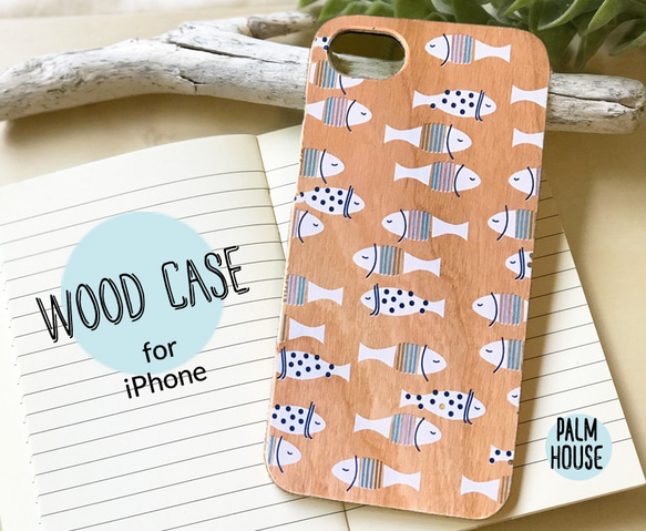 天然木♡おさかな★iPhone★WOOD FISH ウッドスマホケース 2枚目の画像