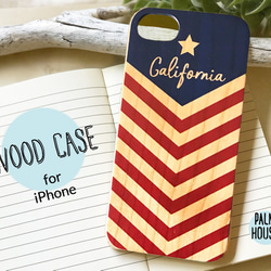 天然木♡名入れ！ LOVE USA ★iPhone★ アメリカ 星条旗 WOOD スマホケース 2枚目の画像