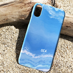 名入れ♪THE OCEAN ★iPhone&Android★ オーシャン スマホケース BLUE 2枚目の画像