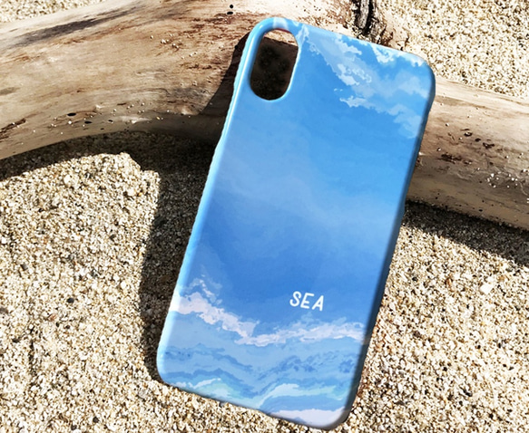 名入れ♪THE OCEAN ★iPhone&Android★ オーシャン スマホケース BLUE 2枚目の画像