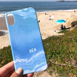 名入れ♪THE OCEAN ★iPhone&Android★ オーシャン スマホケース BLUE 1枚目の画像