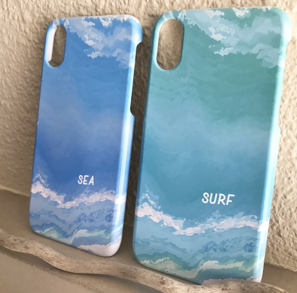 名入れ♪THE OCEAN ★iPhone&Android★ オーシャン スマホケース BLUE 3枚目の画像