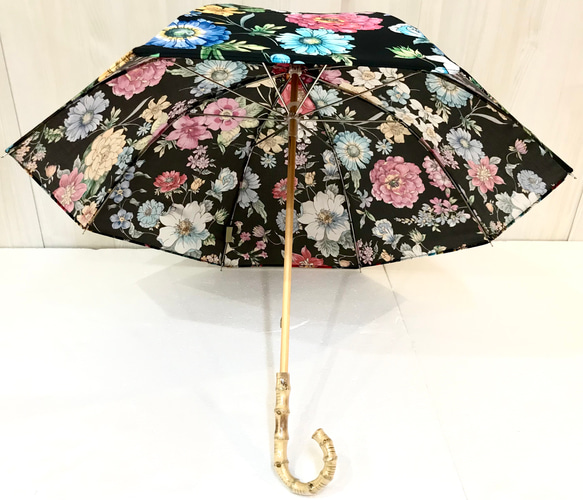 【1000円OFF✳︎プリント花柄日傘＊ﾊﾞﾝﾌﾞｰ＊】HiraTen　parasol 4枚目の画像