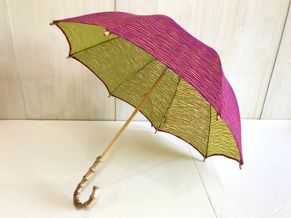 〔播州織＊撥水加工済＊クラッシュ加工〕HiraTen　parasol＊日傘＊ 1枚目の画像