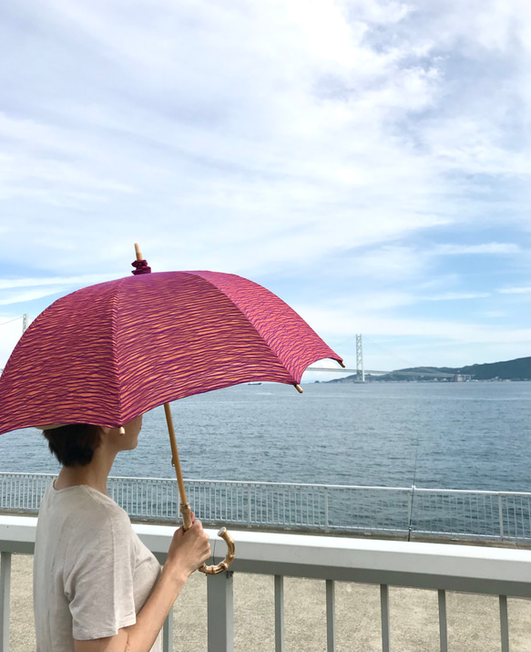 〔播州織＊撥水加工済＊クラッシュ加工〕HiraTen　parasol＊日傘＊ 5枚目の画像