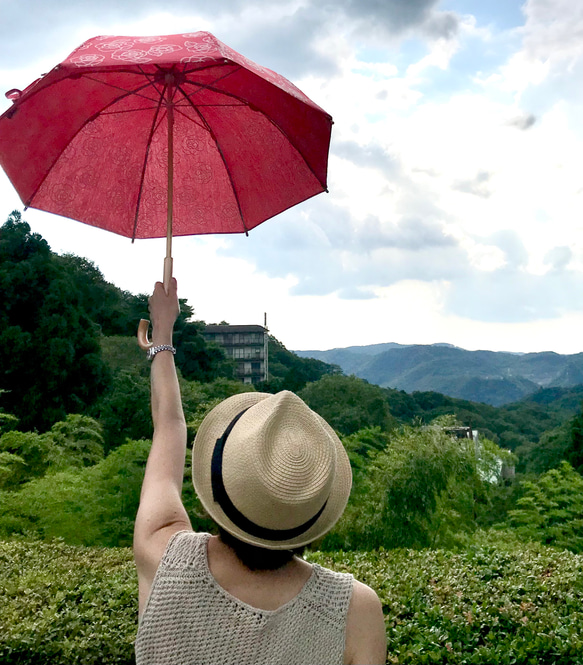 【✳︎花柄刺繡✳︎バンブー✳︎数量限定撥水加工済】parasol＊日傘 3枚目の画像