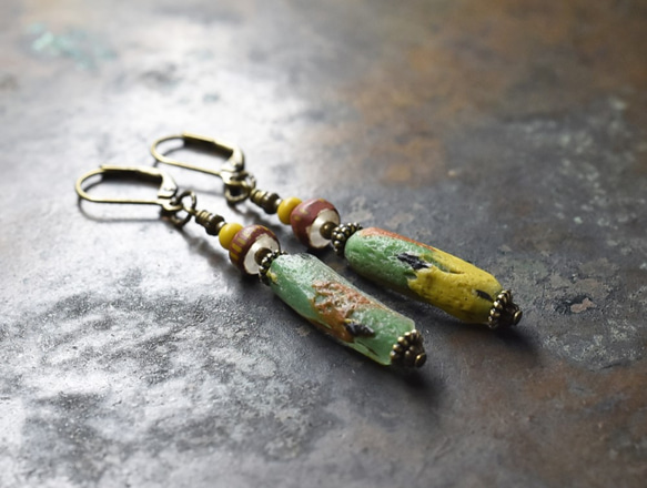 アンティーク アクセサリー】モザイクガラス ビーズ ローマ帝国時代