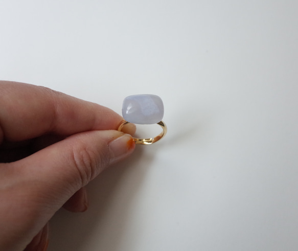 ring 【gld】ブルーレースアゲート 2枚目の画像