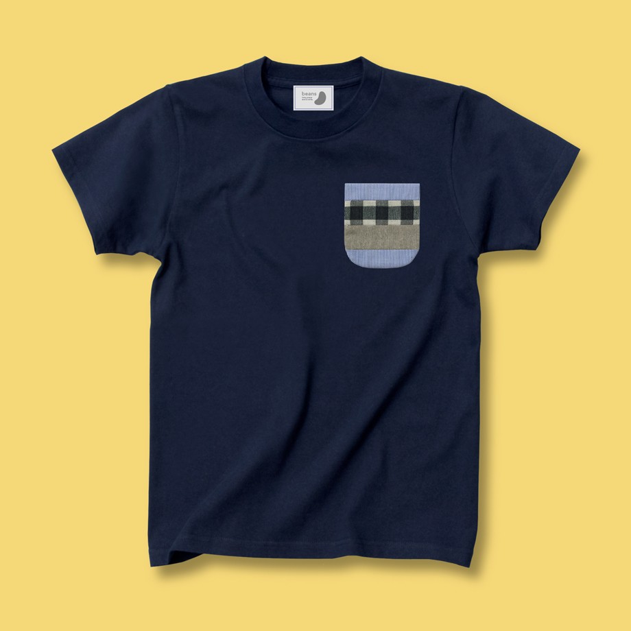 ネイビー パッチワークデザイン Tシャツ パッチワークデザイン Tシャツ ネイビー