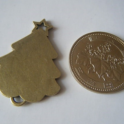 クリスマスツリーのコネクター　金古美　２個セット　ミール皿 2枚目の画像