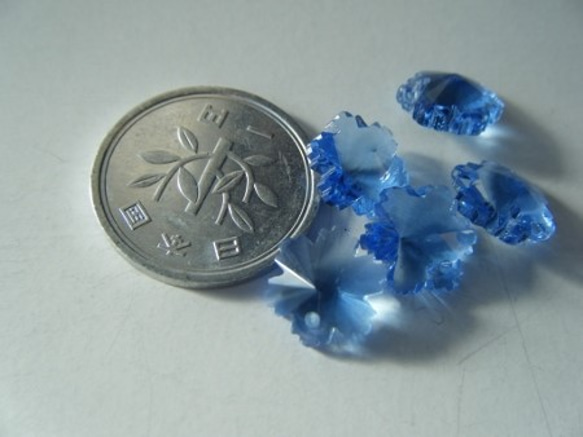サンキャッチャー　ミニ　雪の結晶　青　５個セット 2枚目の画像