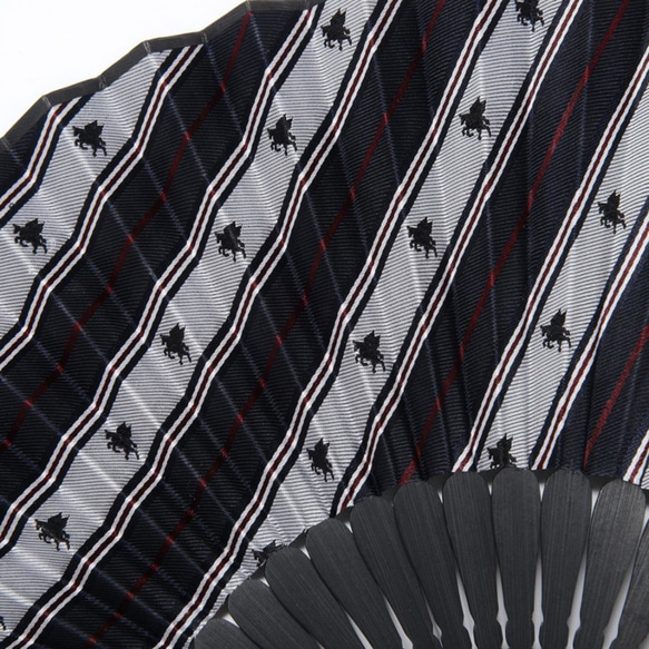 西陣織絲綢手工京都折扇13.奇蹟（飛馬座圖案）藏青色/ 4562356770588 第3張的照片