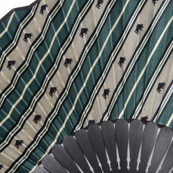 西陣絲綢手工京都折扇 17. 成功翡翠綠 /4562356770656 第3張的照片
