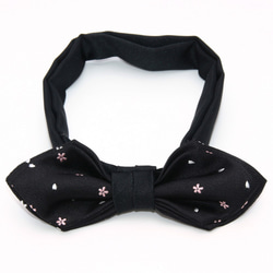 15. Sakura Black (Black) Reversible One Touch Nishijin-ori Bow T 第3張的照片