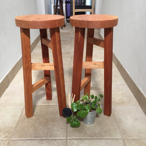ほぞ組】木製スツール 高さ35cm 丸椅子 stool 椅子（チェアー