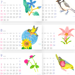 2012年 花と鳥の版画カレンダー（卓上） 3枚目の画像