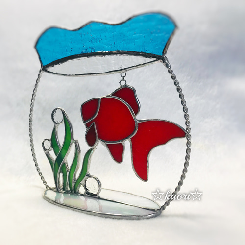 ♡シーグラスアート 金魚さんに会いにいっちゃった♪ 金魚鉢とうさぎさん達♡ 綺麗だったね、お花と金魚 金魚ちゃんたち、狭いかもしれない