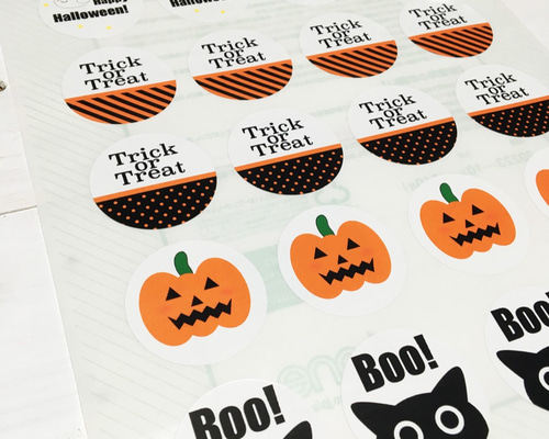 ハロウィン＊B-82＊サンキューシール＊切り売り52枚＊38mm＊大きめ