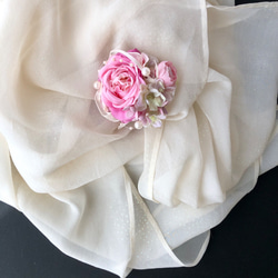 薔薇のコサージュ&ヘアーアクセサリー ピンク 6枚目の画像
