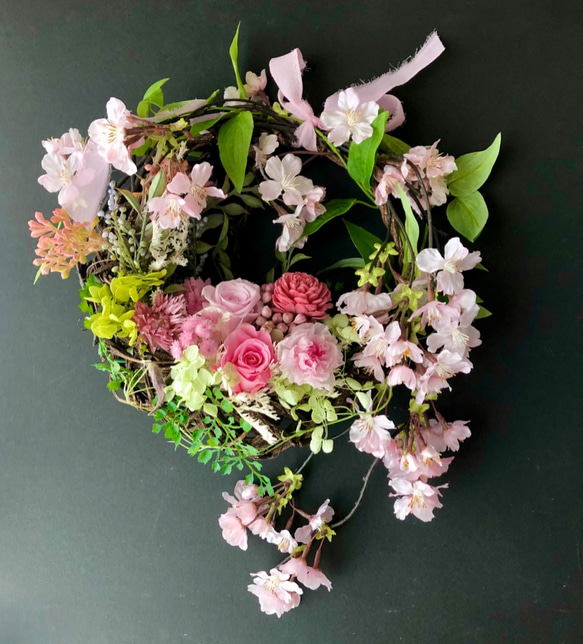 Cherry blossom basket wreath 1枚目の画像