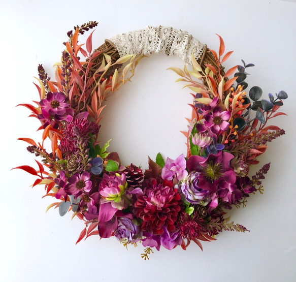 Dahlia autumn wreath 1枚目の画像