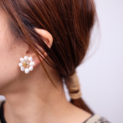 ciim  pearl flower pierce /beige14kgf（イヤリングの場合は備考欄へ 3枚目の画像