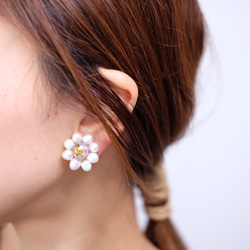 ciim  pearl flower pierce /淡いlavender 14kgf（イヤリングの場合は備考欄へ 2枚目の画像