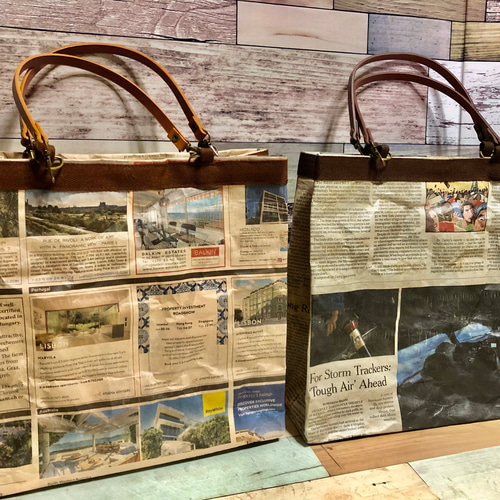 ペーパートートバッグ英字新聞 トートバッグ arima 通販