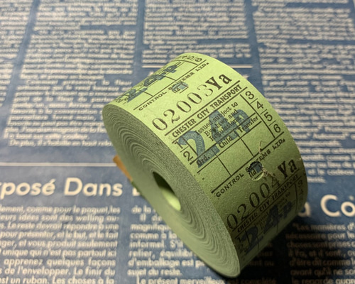 イギリス】バスのロールチケット 24p グリーン 1000片 その他素材