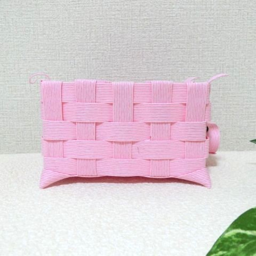 クラフトカゴ 子ブタちゃん 可愛いインテリア小物入れ ピンク色 再販