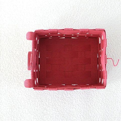 クラフトカゴ 子ブタちゃん　可愛いインテリア小物入れ　リンゴ　赤色　 9枚目の画像