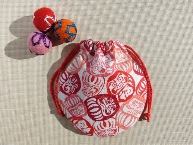 ゆきだるまミニ巾着　あめんぼどーる