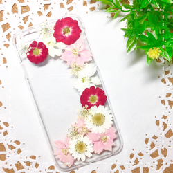 りえP様専用♡ガーリーカラーの押し花iPhoneケース/スマホケース 1枚目の画像