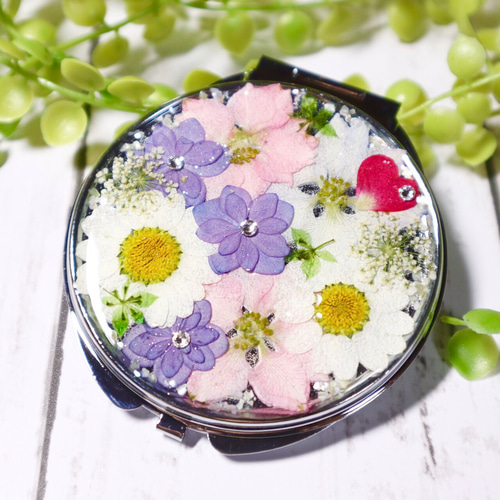 受注製作》押し花コンパクトミラー/手鏡 ＊pretty＊ 手鏡 Lemon no