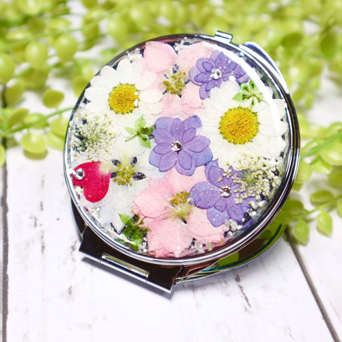 受注製作》押し花コンパクトミラー/手鏡 ＊pretty＊ 手鏡 Lemon no