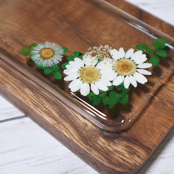 《受注製作》押し花iPhoneケース/押し花スマホケース ＊green forest＊ 3枚目の画像