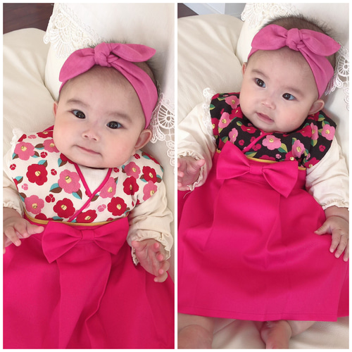 ピンクペイズリーシュシュバンダナ柄