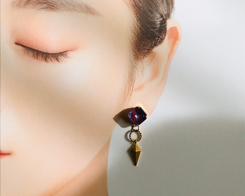 アシンメトリー スワロフスキー ピアス ピアス（その他） asile 通販