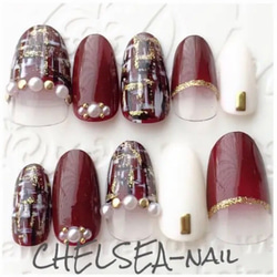 ツイードネイル(ボルドー) ネイルチップ（つけ爪） CHELSEA-nail 通販