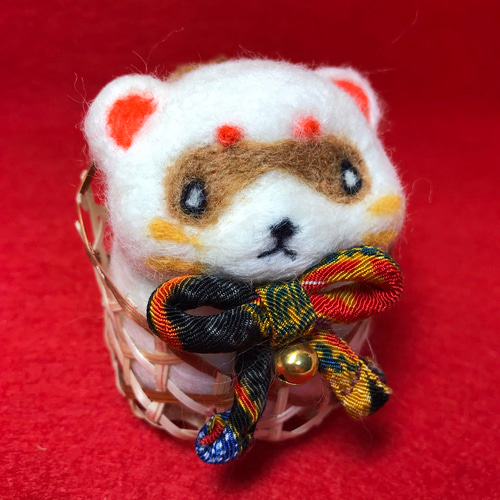 羊毛フェルト人形 たぬき ハンドメイド