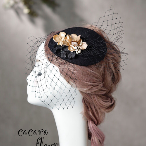 黒 ヘッドドレス トークハット ヘアアクセサリー 振袖 打掛 袴