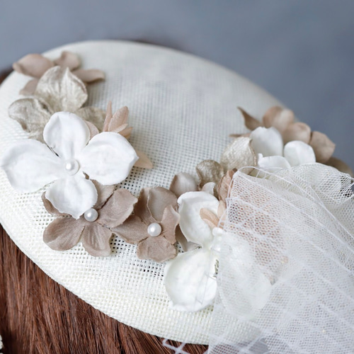 ヘッドドレス トーク帽 ヘアアクセサリー  成人式 結婚式 白無垢 袴 振袖