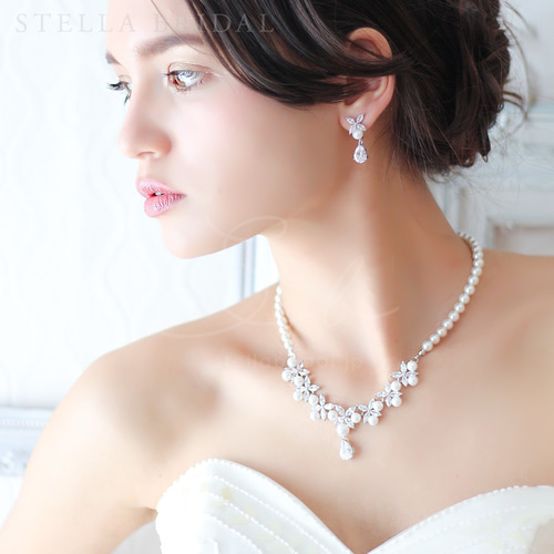 CZ ウェディングジュエリーセット ブラントレーフル ペルル 