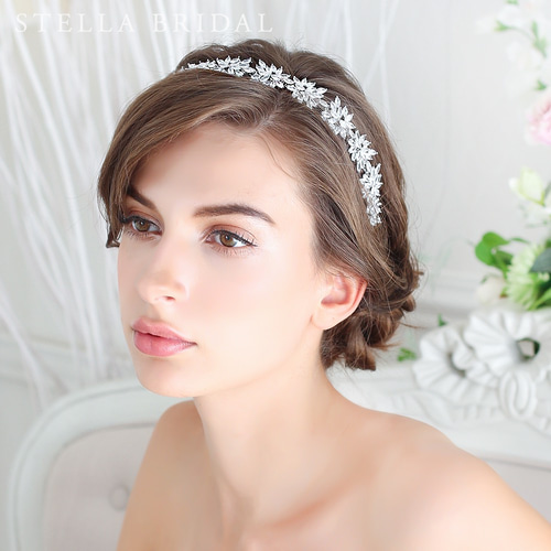 アニメショート STELLA BRIDAL キュービックジルコニア カチューシャ