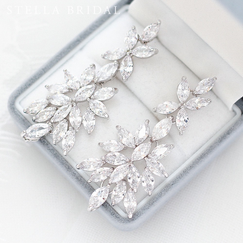 キュービックジルコニア ブライダルピアス シルフィー ロング